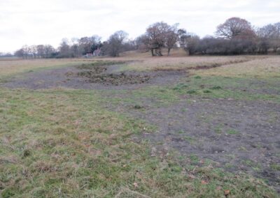 Fig. 15: Dried scrapes on Adur floodplain near Site 14